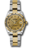 rolex-steel-and-yellow-gold-datejust-31-watch-fluted-bezel-champagne-concentric-circle-arabic-dial-oyster-bracelet-178273-chcao