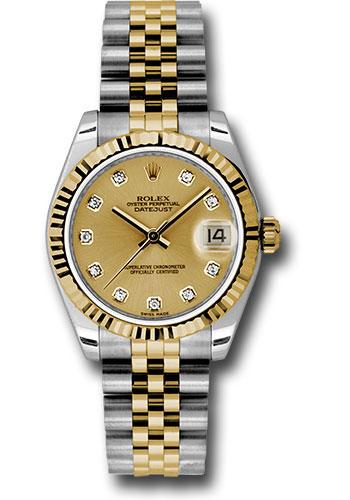rolex-steel-and-yellow-gold-datejust-31-watch-fluted-bezel-champagne-diamond-dial-jubilee-bracelet-178273-chdj