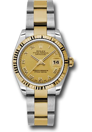 rolex-steel-and-yellow-gold-datejust-31-watch-fluted-bezel-champagne-roman-dial-oyster-bracelet-178273-chro