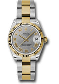 rolex-steel-and-yellow-gold-datejust-31-watch-fluted-bezel-slate-grey-roman-dial-oyster-bracelet-178273-gro
