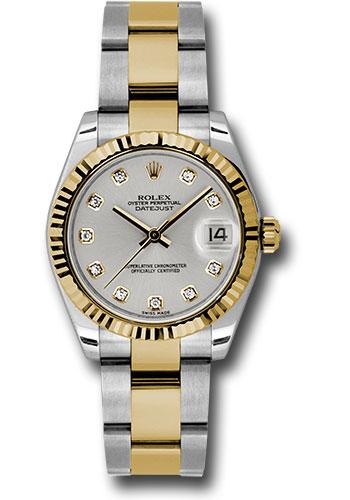 rolex-steel-and-yellow-gold-datejust-31-watch-fluted-bezel-silver-diamond-roman-vi-diamond-dial-oyster-bracelet-178273-sdo