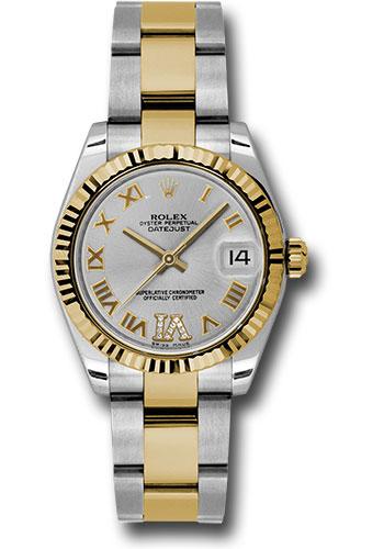rolex-steel-and-yellow-gold-datejust-31-watch-fluted-bezel-silver-diamond-roman-vi-roman-dial-oyster-bracelet-178273-sdro