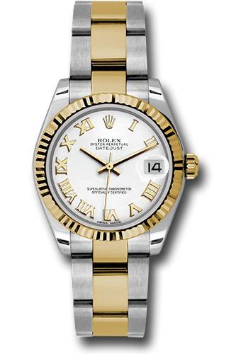 rolex-steel-and-yellow-gold-datejust-31-watch-fluted-bezel-white-roman-dial-oyster-bracelet-178273-wro
