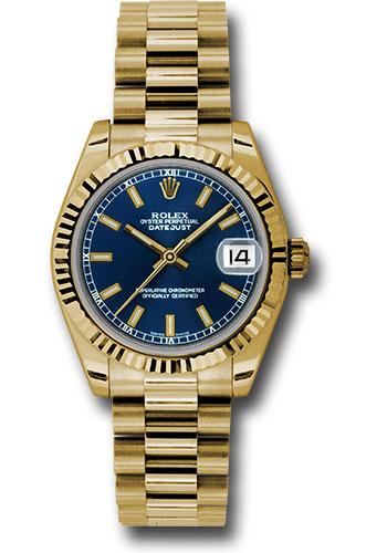 rolex-yellow-gold-datejust-31-watch-fluted-bezel-blue-index-dial-president-bracelet-178278-blip