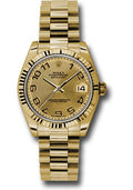 rolex-yellow-gold-datejust-31-watch-fluted-bezel-champagne-concentric-circle-arabic-dial-president-bracelet-178278-chcap