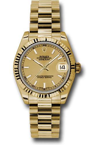 rolex-yellow-gold-datejust-31-watch-fluted-bezel-champagne-index-dial-president-bracelet-178278-chip