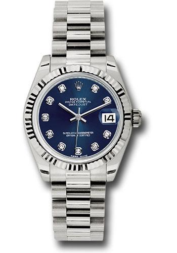 rolex-white-gold-datejust-31-watch-fluted-bezel-blue-diamond-dial-president-bracelet-178279-bldp