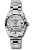 rolex-white-gold-datejust-31-watch-fluted-bezel-mother-of-pearl-diamond-roman-vi-roman-dial-president-bracelet-178279-mdrp