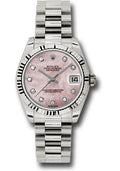 rolex-white-gold-datejust-31-watch-fluted-bezel-pink-mother-of-pearl-diamond-dial-president-bracelet-178279-pmdp