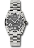 rolex-white-gold-datejust-31-watch-fluted-bezel-dark-rhodium-floral-motif-dial-president-bracelet-178279-rfp