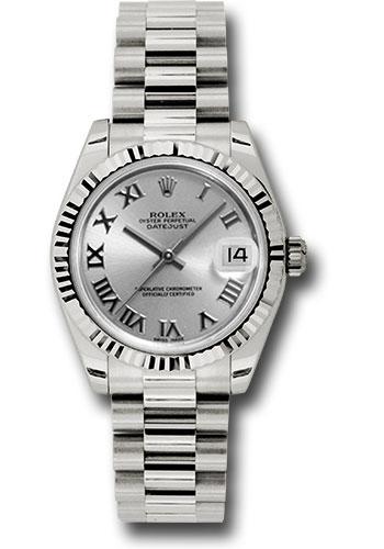 rolex-white-gold-datejust-31-watch-fluted-bezel-rhodium-roman-dial-president-bracelet-178279-rrp