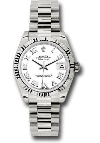 rolex-white-gold-datejust-31-watch-fluted-bezel-white-roman-dial-president-bracelet-178279-wrp