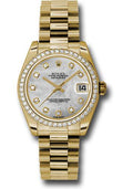 rolex-yellow-gold-datejust-31-watch-48-diamond-bezel-mother-of-pearl-diamond-dial-president-bracelet-178288-mdp