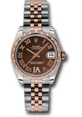 rolex-steel-and-everose-gold-datejust-31-watch-24-diamond-bezel-chocolate-diamond-roman-vi-roman-dial-jubilee-bracelet-178341-chodrj