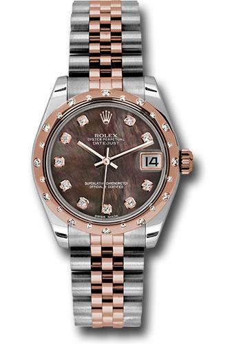 rolex-steel-and-everose-gold-datejust-31-watch-24-diamond-bezel-dark-mother-of-pearl-diamond-dial-jubilee-bracelet-178341-dkmdj