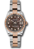 rolex-steel-and-everose-gold-datejust-31-watch-24-diamond-bezel-dark-mother-of-pearl-diamond-dial-oyster-bracelet-178341-dkmdo