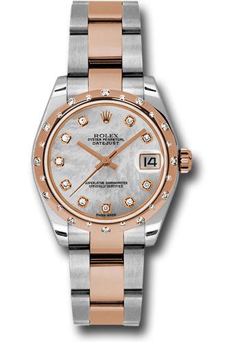 rolex-steel-and-everose-gold-datejust-31-watch-24-diamond-bezel-white-mother-of-pearl-diamond-dial-oyster-bracelet-178341-mdo