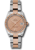 rolex-steel-and-everose-gold-datejust-31-watch-24-diamond-bezel-pink-champagne-floral-motif-dial-oyster-bracelet-178341-pchfo