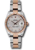 rolex-steel-and-everose-gold-datejust-31-watch-24-diamond-bezel-silver-diamond-dial-oyster-bracelet-178341-sdo