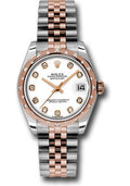 rolex-steel-and-everose-gold-datejust-31-watch-24-diamond-bezel-white-diamond-dial-jubilee-bracelet-178341-wdj