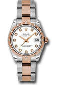rolex-steel-and-everose-gold-datejust-31-watch-24-diamond-bezel-white-diamond-dial-oyster-bracelet-178341-wdo