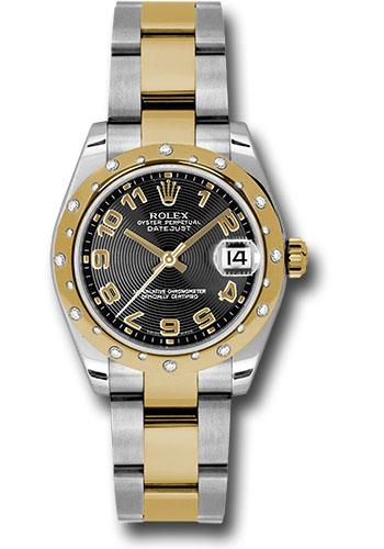 rolex-steel-and-yellow-gold-datejust-31-watch-24-diamond-bezel-black-concentric-circle-arabic-dial-oyster-bracelet-178343-bkcao