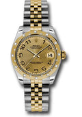 rolex-steel-and-yellow-gold-datejust-31-watch-24-diamond-bezel-champagne-concentric-circle-arabic-dial-jubilee-bracelet-178343-chcaj