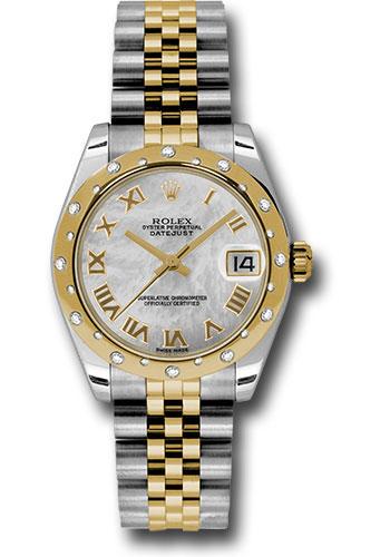 rolex-steel-and-yellow-gold-datejust-31-watch-24-diamond-bezel-mother-of-pearl-roman-dial-jubilee-bracelet-178343-mrj