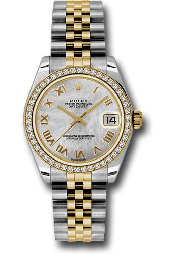 rolex-steel-and-yellow-gold-datejust-31-watch-46-diamond-bezel-mother-of-pearl-roman-dial-jubilee-bracelet-178383-mrj