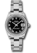 rolex-steel-and-white-gold-datejust-31-watch-46-diamond-bezel-black-roman-dial-oyster-bracelet-178384-bkro