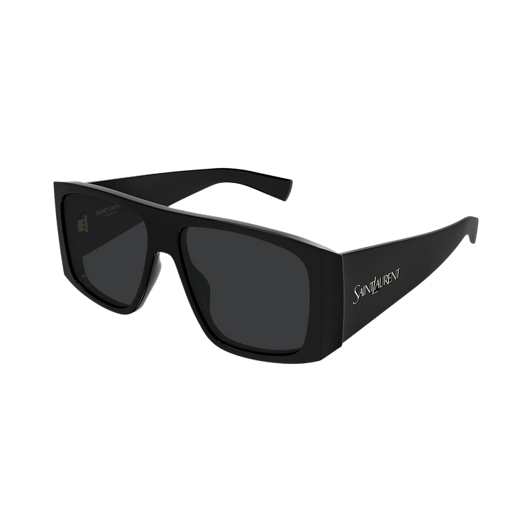 Saint Laurent Wide Rectangular Sunglasses — Black