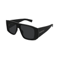 Saint Laurent Wide Rectangular Sunglasses — Black