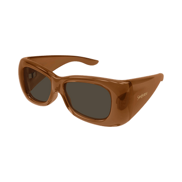 Saint Laurent Oversized Pillowed Sunglasses — Brown