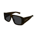 Saint Laurent Wide Rectangular Sunglasses — Brown