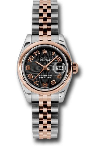 rolex-steel-and-everose-gold-rolesor-lady-datejust-26-watch-domed-bezel-black-concentric-circle-arabic-dial-jubilee-bracelet-179161-bkcaj