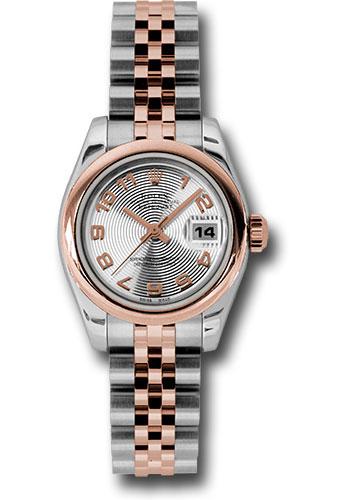 rolex-steel-and-everose-gold-rolesor-lady-datejust-26-watch-domed-bezel-silver-concentric-circle-arabic-dial-jubilee-bracelet-179161-scaj