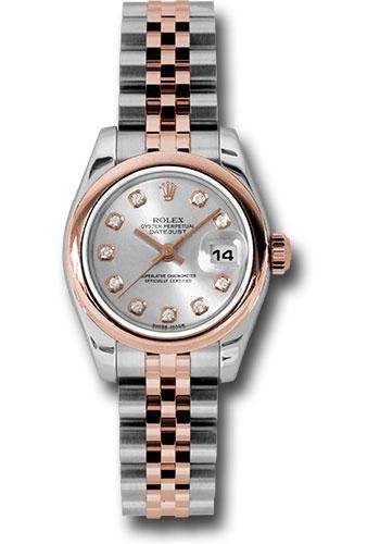 rolex-steel-and-everose-gold-rolesor-lady-datejust-26-watch-domed-bezel-silver-diamond-dial-jubilee-bracelet-179161-sdj