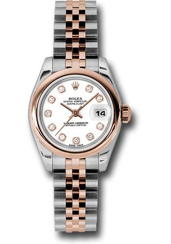 rolex-steel-and-everose-gold-rolesor-lady-datejust-26-watch-domed-bezel-white-diamond-dial-jubilee-bracelet-179161-wdj