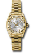 rolex-yellow-gold-lady-datejust-26-watch-fluted-bezel-silver-diamond-dial-president-bracelet-179178-sdp