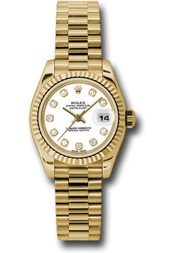 rolex-yellow-gold-lady-datejust-26-watch-fluted-bezel-white-diamond-dial-president-bracelet-179178-wdp