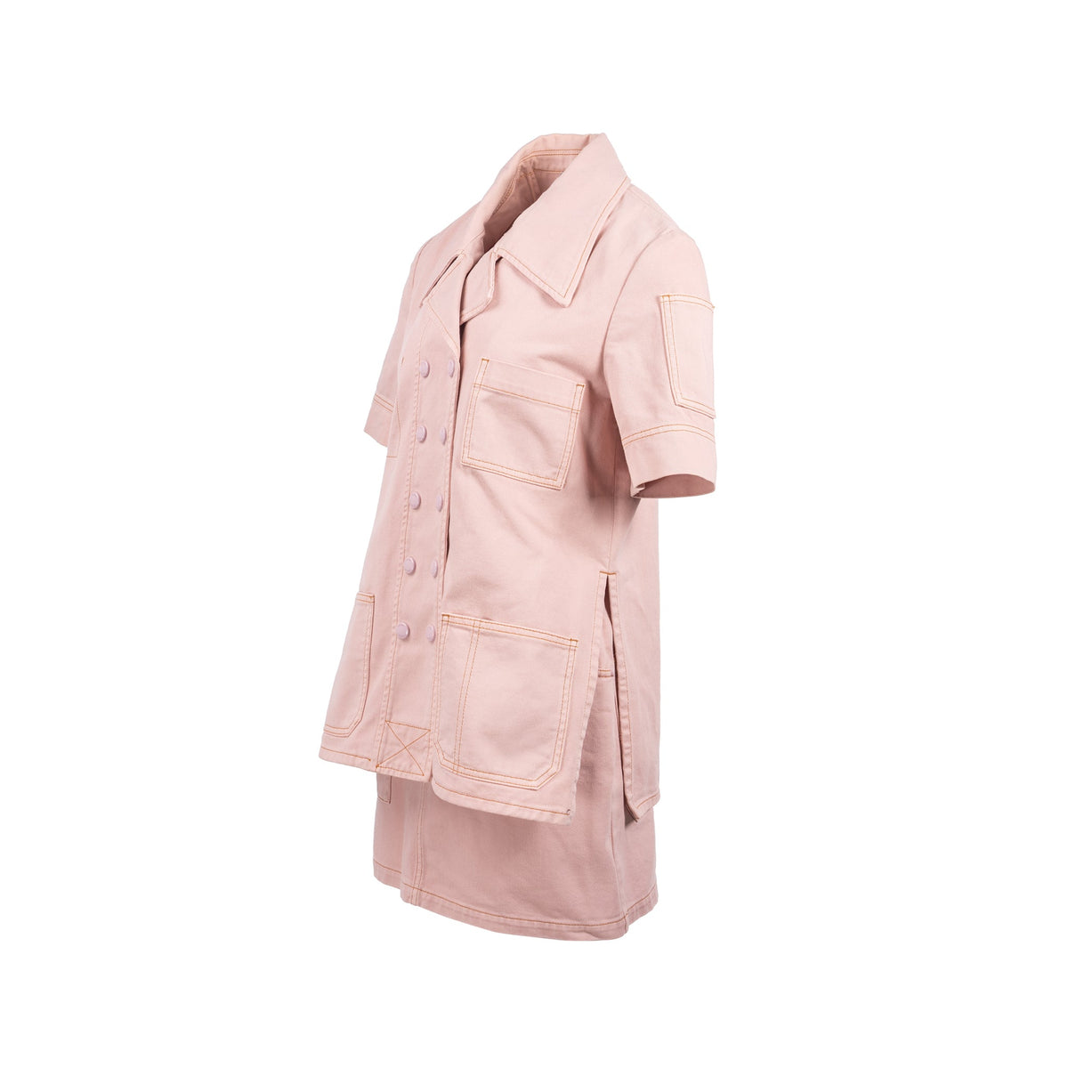 fendi-size-38-denim-jacket-and-skirt-cotton-calfskin-pink