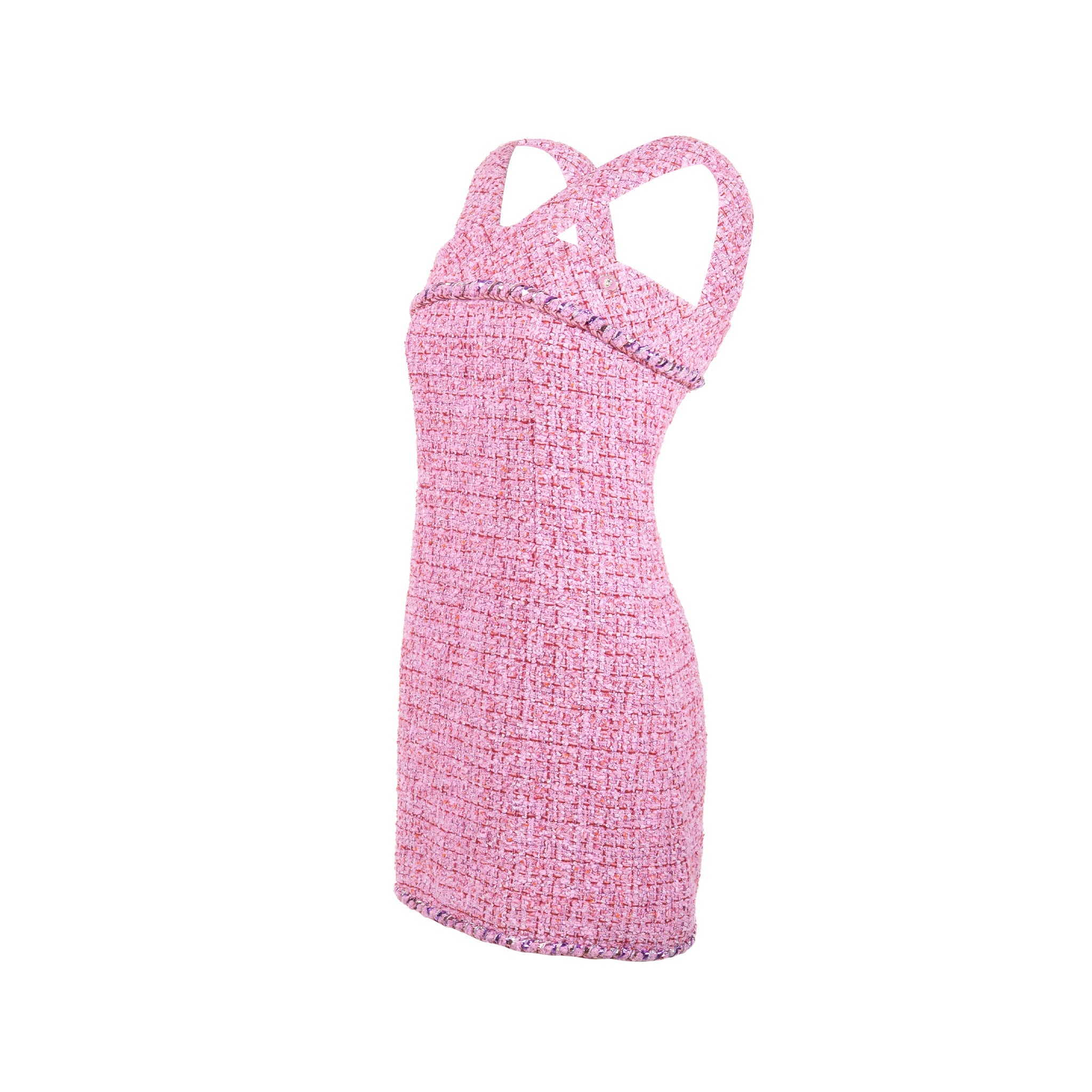 chanel-size-34-22p-tweed-mini-dress-cotton-polyester-light-purple-pink
