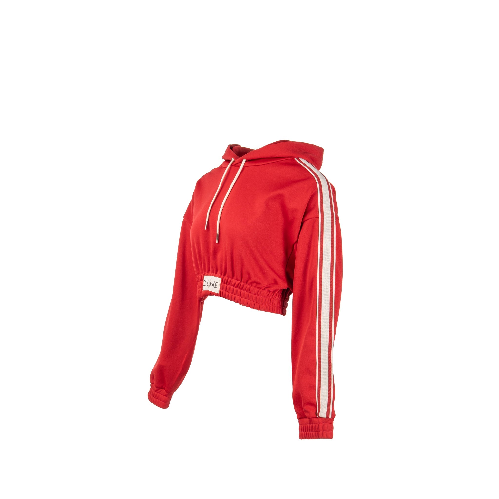celine-size-s-cropped-hoodie-jersey-polyester-red-white