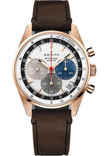 zenith-chronomaster-original-watch-rose-gold-white-dial-leather-strap-18-3200-3600-69-c901