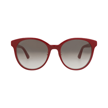 Gucci Round-Frame Acetate Sunglasses — Red
