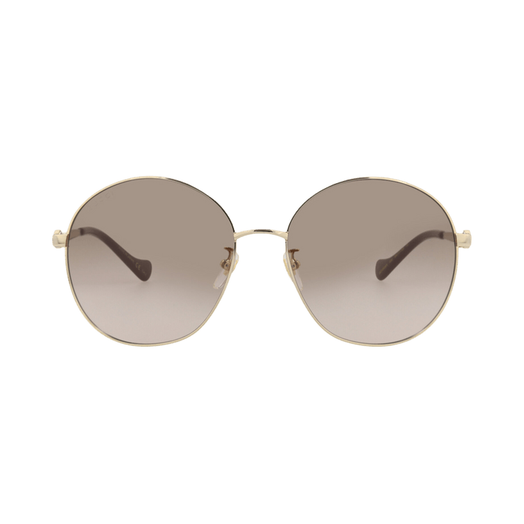 Gucci Round-Frame Metal Sunglasses — Gold – Brown GG1090SA 30012970 002