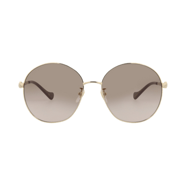 Gucci Round-Frame Metal Sunglasses — Gold – Brown GG1090SA 30012970 002