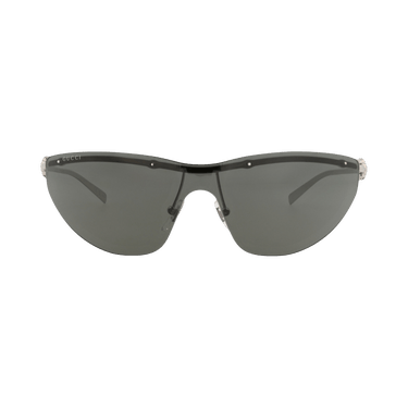 Gucci Shield-Frame Metal Sunglasses — Silver – Grey GG1700S 30015488 001