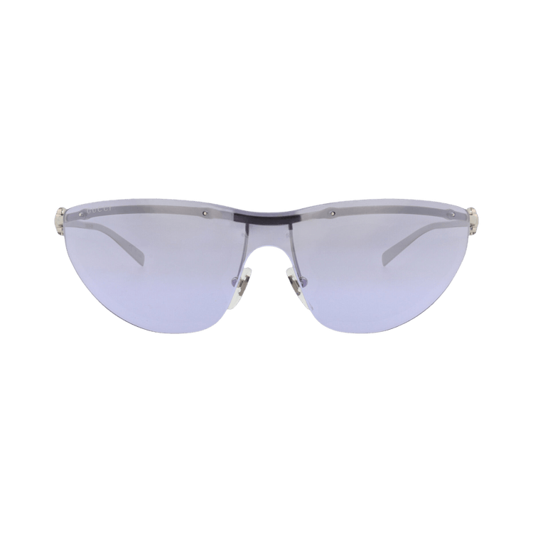 Gucci Shield-Frame Metal Sunglasses — Silver – Violet GG1700S 30015488 003