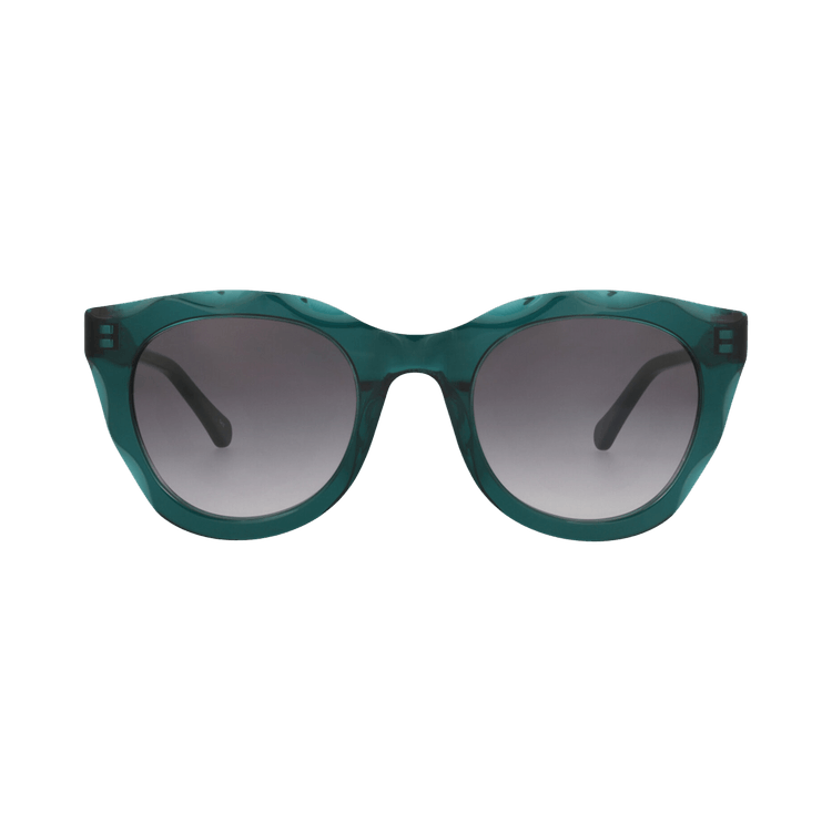 Chloé Round-Frame Recycled Acetate Sunglasses — Green